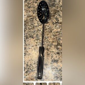 Black Nylon Stainless Slotted Spatula Serving Skimmer Spoon Lightweight Plastic